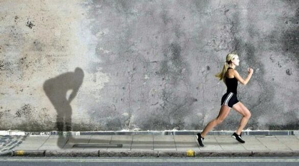 The girl is running