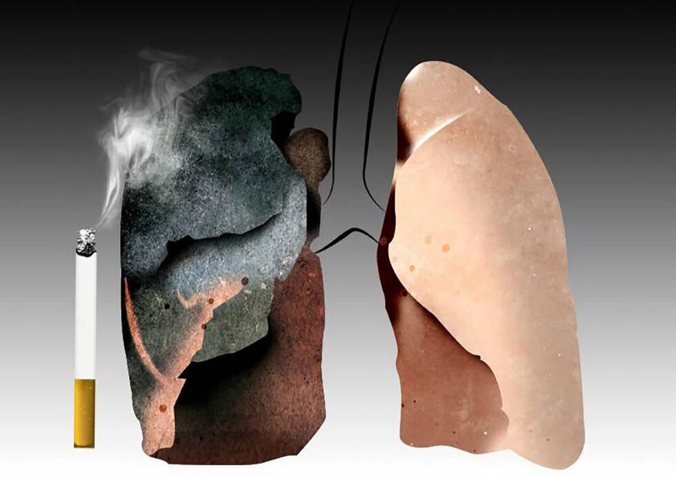 lungs of a smoker